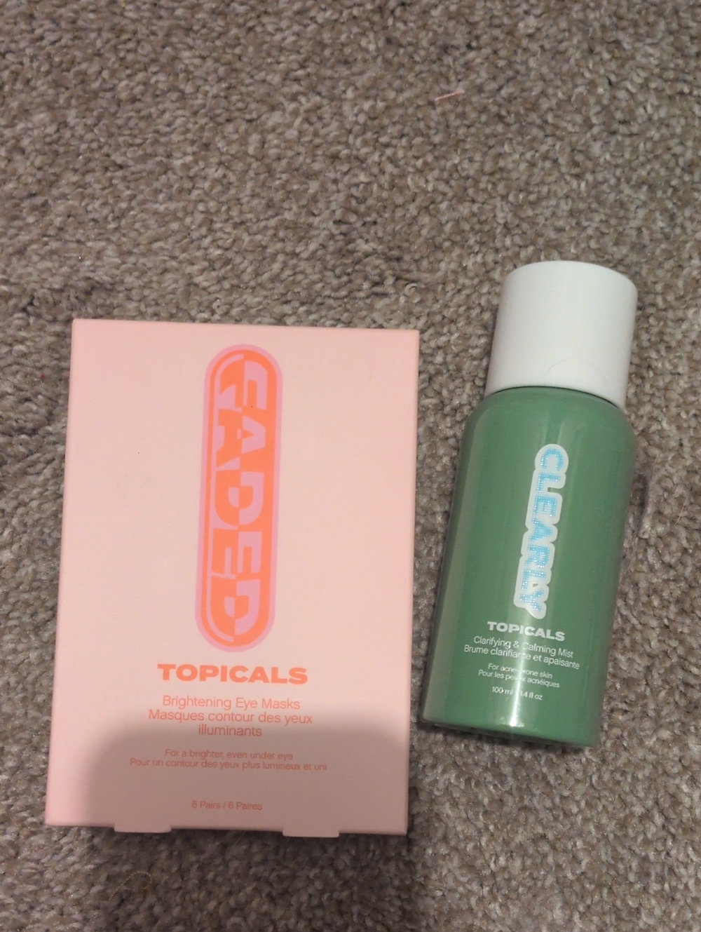 Topicals Skincare Set - Clearly Body Spray And Faded Eye Masks